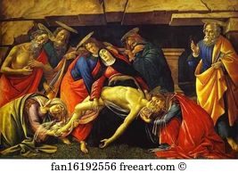 Paul And Peter Art Print - Lamentation Over The Dead Christ With The Saints Jerome, Paul And Peter