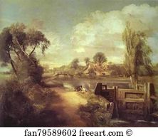 Landscape Boys Fishing Art Print - Landscape: Boys Fishing