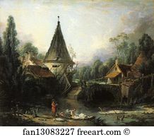 1740s Oil On Canvas The Hermitage Art Print - Landscape Near Beauvais