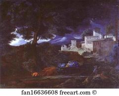 1651 Oil On Canvas Sudeley Castle Art Print - Landscape With A Castle