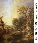 66 Art Print - Landscape With A Hermit