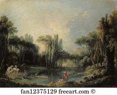 1746 Art Print - Landscape With A Pond