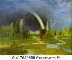 Rainbow Art Print - Landscape With A Rainbow