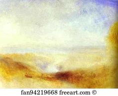 Background Art Print - Landscape With A River And A Bay In The Background