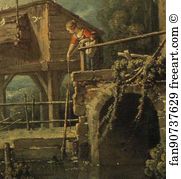 Landscape With A Watermill Detail Art Print - Landscape With A Watermill. Detail