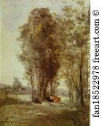 Baptiste Art Print - Landscape With Cows