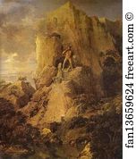 Cacus Art Print - Landscape With Hercules And Cacus. Detail