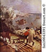 Landscape Detail Art Print - Landscape With The Fall Of Icarus. Detail