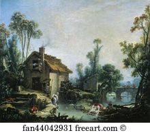 François Art Print - Landscape With Washerwomen