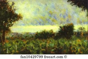 1882 Oil On Wood Private Collection Art Print - Landscape