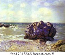 Rocks Art Print - Langland Bay, Storr's Rock - Morning