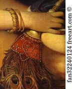 1814 Oil On Canvas Louvre Art Print - Le Grande Odalisque. Detail