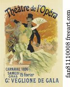 Carnaval Art Print - Le Théâtre De L'opéra, "carnaval 1896. Grand Veglione De Gala".