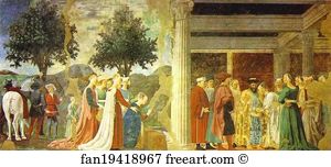 Sheba Art Print - Legend Of The True Cross: Adoration Of The Wood And The Queen Of Sheba Meeting With Solomon
