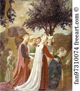 1452 1466 Fresco San Francesco Art Print - Legend Of The True Cross: Adoration Of The Wood. Detail