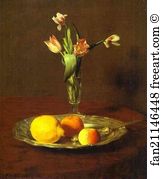 Tulip Art Print - Lemons, Apples And Tulips (Citron, Pommes Et Tulipes)