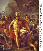 Leonidas At Thermopylae Art Print - Leonidas At Thermopylae. Detail