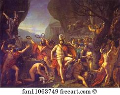 1814 Oil On Canvas Louvre Art Print - Leonidas At Thermopylae