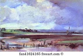 Richard Parkes Bonington Art Print - Les Salinieres By Trouville