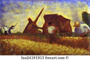 1882 Oil On Wood Private Collection Art Print - Les Terrassiers
