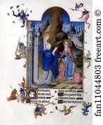 Duc Art Print - Les Trä�s Riches Heures Du Duc De Berry. Mary Visits St. Elizabeth