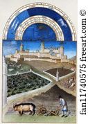 Lusignan Art Print - Les Trä�s Riches Heures Du Duc De Berry. March. Château De Lusignan