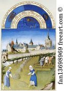 Most Probably Jean Comlombe Art Print - Les Trä�s Riches Heures Du Duc De Berry. June. Palais De La Cite And Sainte-Chapelle In Paris