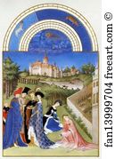 Dourdan Art Print - Les Trä�s Riches Heures Du Duc De Berry. April. Chateau De Dourdan
