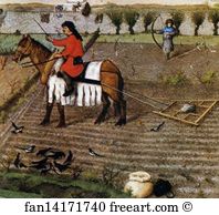 Duc Art Print - Les Trä�s Riches Heures Du Duc De Berry. October. Louvre Palace. Detail