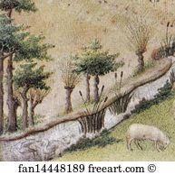 Poitiers Art Print - Les Trä�s Riches Heures Du Duc De Berry. July. Palais Poitiers. Detail