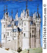 Saumur Art Print - Les Trä�s Riches Heures Du Duc De Berry. September. Château De Saumur. Detail
