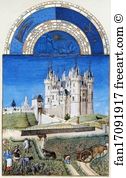Finish Art Print - Les Trä�s Riches Heures Du Duc De Berry. September. Château De Saumur