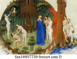 The Expulsion From Paradise Art Print - Les Trä�s Riches Heures Du Duc De Berry. The Expulsion From Paradise. Detail