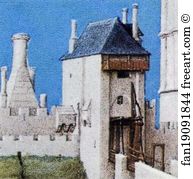 Saumur Art Print - Les Trä�s Riches Heures Du Duc De Berry. September. Château De Saumur. Detail