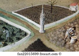 Lusignan Art Print - Les Trä�s Riches Heures Du Duc De Berry. March. Château De Lusignan. Detail