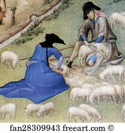 Poitiers Art Print - Les Trä�s Riches Heures Du Duc De Berry. July. Palais Poitiers. Detail