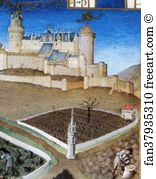 Lusignan Art Print - Les Trä�s Riches Heures Du Duc De Berry. March. Château De Lusignan. Detail