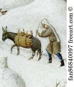 February Art Print - Les Trä�s Riches Heures Du Duc De Berry. February. Detail