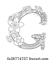 Free art print of Floral G. Floral initial capital letter G | FreeArt ...