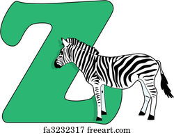 Free art print of Flashcard letter Z is for zebra. Flashcard letter Z ...