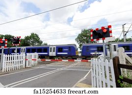 Free Art Print Of Level Crossing With Barrier Or Gate Ahead Level Crossing With Barrier Or Gate Ahead Road Sign Isolated Signpost And Traffic Signage Freeart Fa