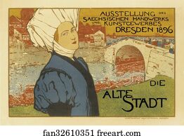 Fischer Art Print - L'exposition Saxonne Commerciale Et Artistique De Dresde En 1896, "la Vielle Ville".