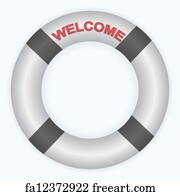 Free art print of Life buoy decoration. Life buoy decoration on blue