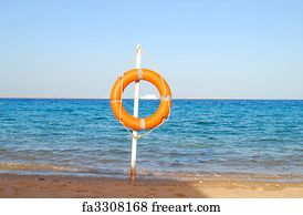 Free art print of Life buoy decoration. Life buoy decoration on blue