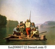 White House Art Print - Lighter Relieving The Steamboat Aground