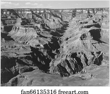 Lighter Art Print - Lighter Shadows, "grand Canyon National Park, " Arizona. Photographs Of National Parks And Monuments, Compiled 1941 - 1942, Documenting The Period Ca. 1933 - 1942.