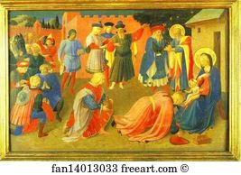 Linaiuoli Art Print - Linaiuoli Tabernacle, Predella: Adoration Of The Magi