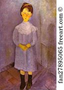 Little Girl In Blue Art Print - Little Girl In Blue