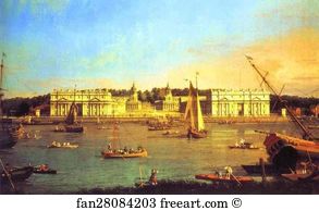 Thames Art Print - London: Greenwich Hospital From The North Bank Of The Thames
