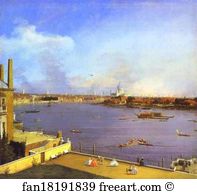 1747 Oil On Canvas Trustees Of Goodwood House Art Print - London: The Thames And The City Of London From Richmond House